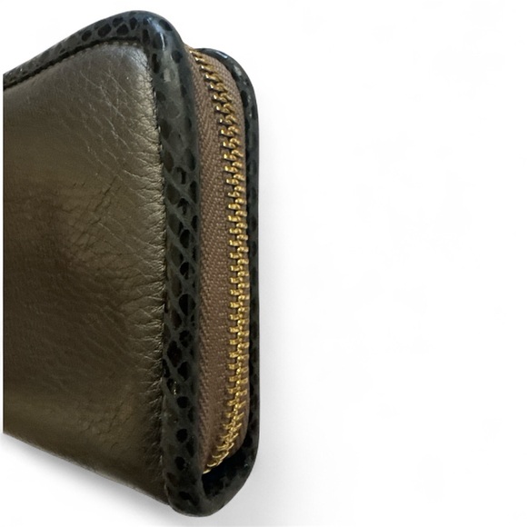 See By Chloe Leather Zip Around Long Wallet Metallic Bronze Gray 7.5x4 EUC - Picture 5 of 16